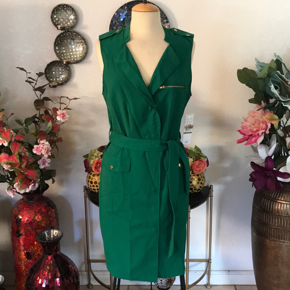 NWT Sharagano Shamrock green Dress Size 14